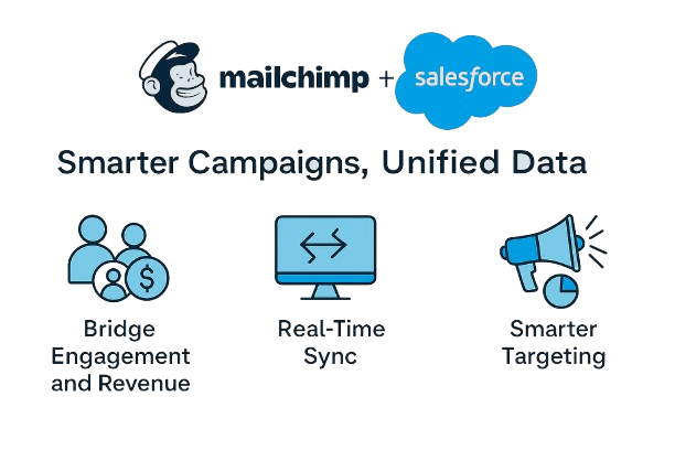 Mailchimp and Salesforce integration showing audience sync and campaign automation