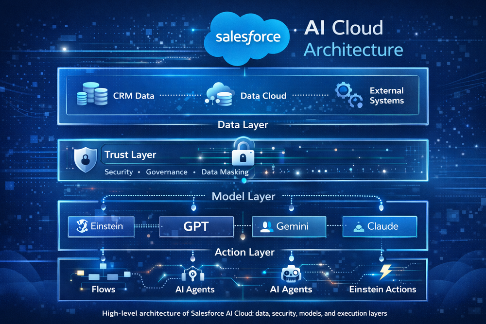 Salesforce AI Cloud Guide 2025: Architecture, Features & Benefits